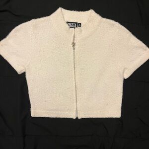 Cream Short Sleeve Cardigan